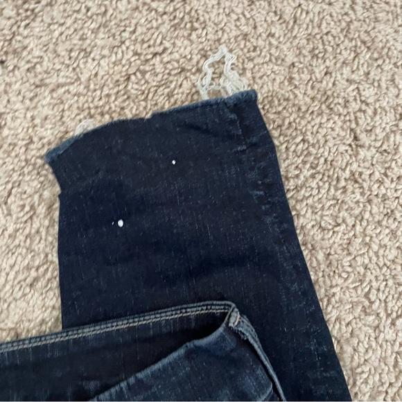 MOTHER The Looker Ankle Fray Jeans All Work Paint Splatter Stretch Denim 29 - Picture 5 of 9